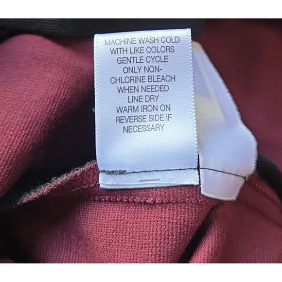 NWT VICTOR ALFARO L Maroon Red & Black Colorblock Fitted Knee Length Dress - Picture 10 of 10